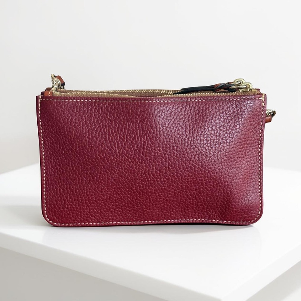 Dooney & Bourke Red Burgundy Leather Crossbody Bag - Picture 4 of 10